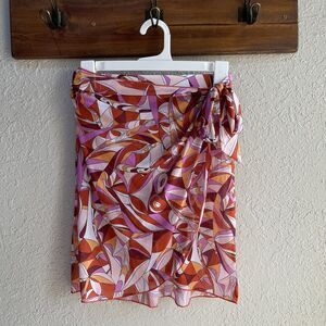 G by Giuliana Retro Pink Floral Swim Coverup Skirt – XS